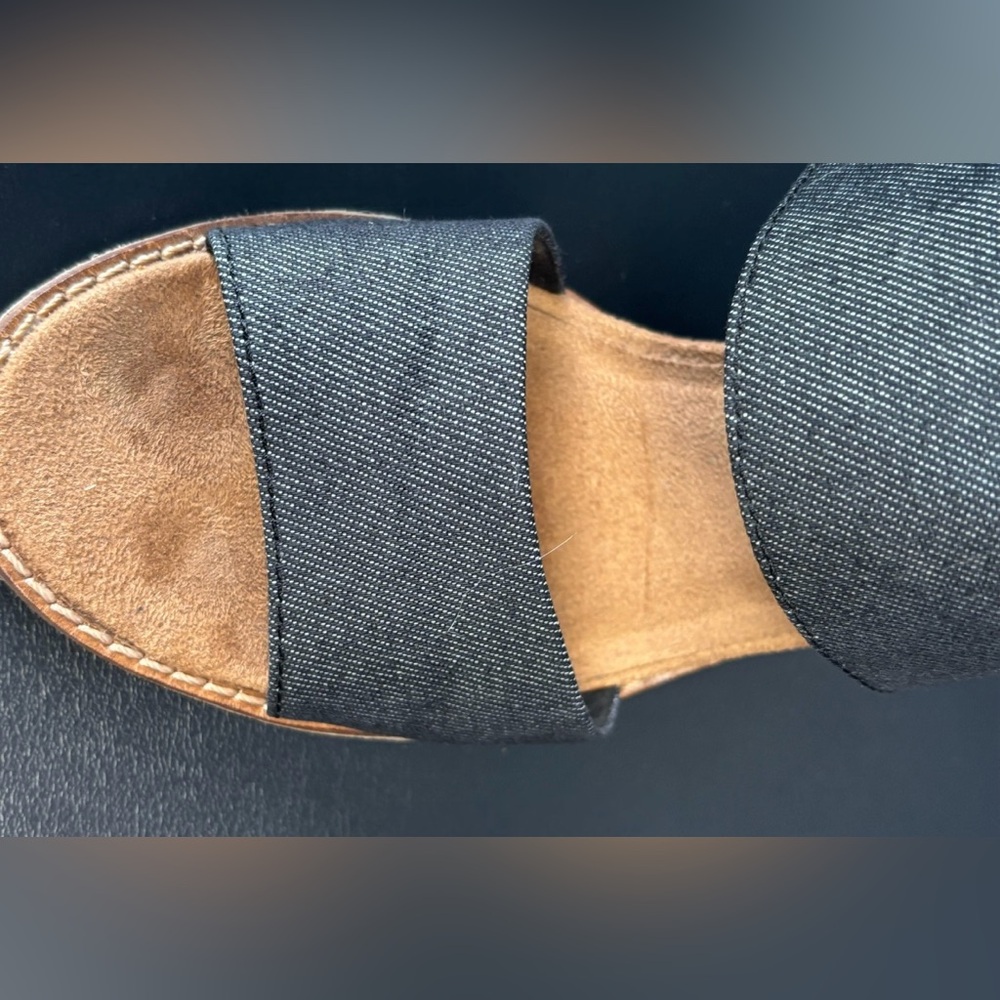 NWOT TOMS Majorca Cutout Sandals Black Denim Women's Size 5.5 - Picture 5 of 13